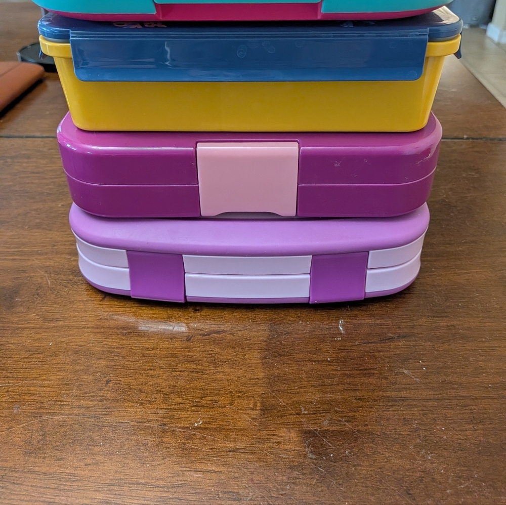 3 Colorful Stackable Lunch Boxes